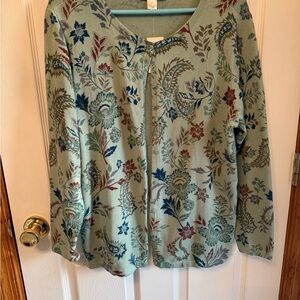 Womens Green flowered sweater by CJ
Banks size X (XL)